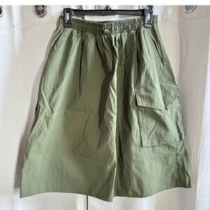 By Anthropologie Cargo Skirt Military Green Parachute Gorpcore Goblincore 19469